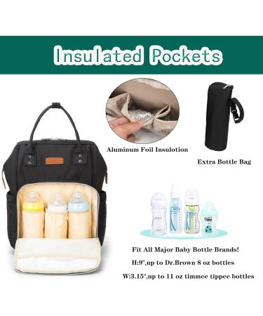 Approach Multifunctional Waterproof Diaper Backpack for Moms & Dads - Large Capacity Diaper Base Stroller Belts & USB Connection - Pure Black - Buy Online on GoSupps.com