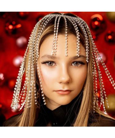 STONEFANS Rhinestone Tassel Headpiece - 1920s Flapper Crystal Head Chain for Women - Buy Online on GoSupps.com