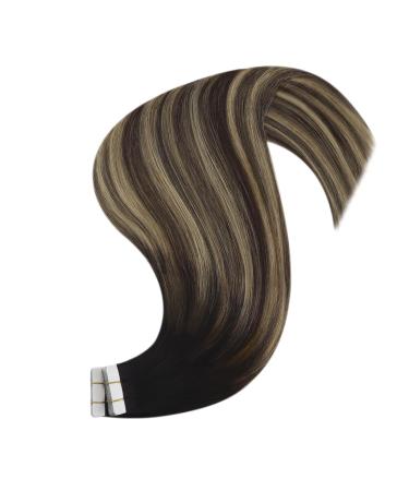 Youngsee Tape In Extensions | Real Hair Balayage Invisible Tape Extensions | 35cm Remy Hair | 50g | #1b/4/27 - Buy Online on GoSupps.com