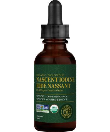 Global Healing Detoxadine - Organic Nascent Iodine Iode Nassant Liquid Supplement Drops for Thyroid Support Detox Cleanse Metabolism Non-GMO Vegan 200 Servings 6-Month Supply (1 Fl Oz)