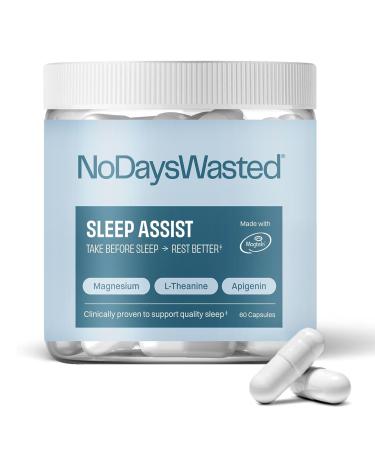 Magnesium Sleep Supplement - Magnesium Threonate Chelated Magnesium's Bisglycinate L-Theanine & Apigenin - Sleep Assist - Powerful Blend for Better Sleeping and Restful Nights - 60 Capsules 60 Count (Pack of 1)