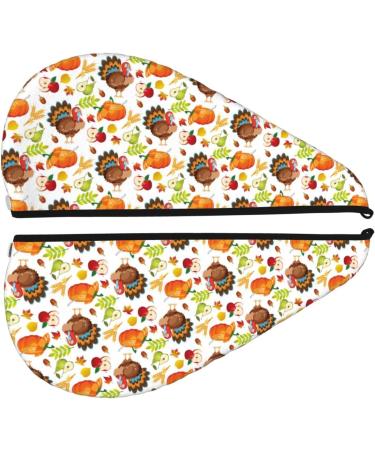 Quick-Dry Hair Towel Wrap | Thanksgiving Turkey Design | Hair Drying Towel Turban for Fast Hair Drying - Buy Online on GoSupps.com