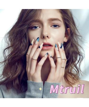 24 Pcs Halloween Press On Nails - Short Almond Acrylic Nails with Colorful Checkered Designs & Skull Patterns - Glossy Stick-On False Nails for Women & Girls - Buy Online on GoSupps.com