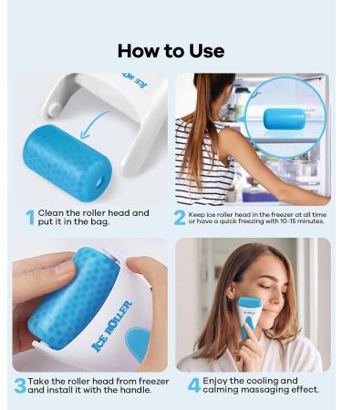 Buy Ice Roller for Face - Cold Facial Massager for Eye Puffiness Migraine Relief & Skin Care | Perfect Women's Gift (Blue - Buy Online on GoSupps.com