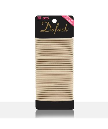Dofash 30Pcs Elastics Blonde Hair Ties for Women Hair Bands for Women's hair Hair Rubber Bands No Damage Goodie Hair elastics (Blonde/Beige)