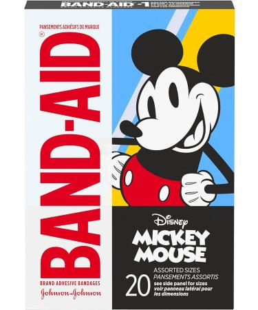 Band-Aid Adhesive Bandages with Disney's Mickey Mouse Fun Designs - 20 Count - Buy Online on GoSupps.com
