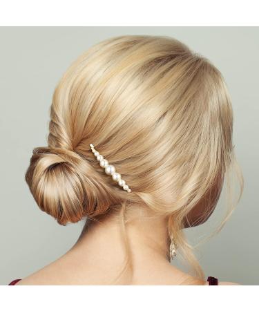 Elegant 5-Piece Artificial Pearl Hair Clips | Bridal Hair Accessories for Women & Girls - Buy Online on GoSupps.com
