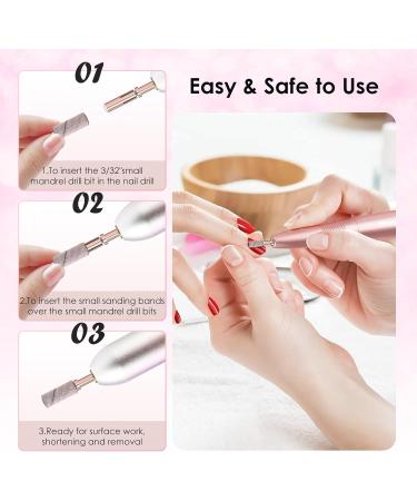 Depvko 120pcs Small Sanding Bands with 2pcs Nail Drill Bits - 240 Grit for Acrylic Nails, Gel Manicures, and Pedicures - Buy Online on GoSupps.com