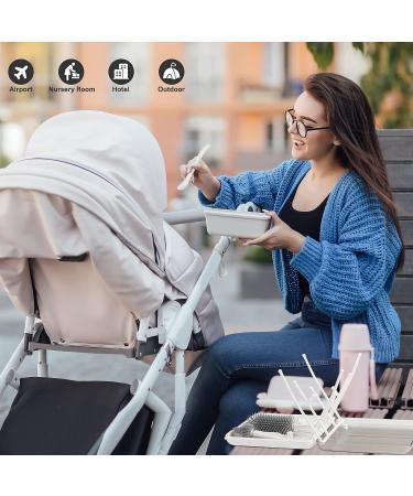 7 in 1 Bottle Brush Set with Baby Spoon - White | Baby Travel Essentials for Moms - Buy Online on GoSupps.com