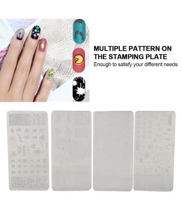 Nail Printing Stencils & Stamping Plates - Secure & Easy for Home Beauty Salon (01-04) | International Shipping - Buy Online on GoSupps.com