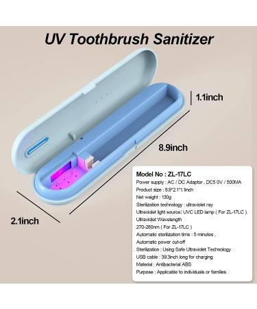 Portable UV Toothbrush Holder Travel Case - Blue | Home & Travel Toothbrush Covers - Buy Online on GoSupps.com