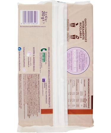  Bauli Bauli Treccina ai 5 Cereali e Zucchero di Canna (Braided with 5 Cereals and Cane Sugar) - 210g Pack - Each pack contains 5 braids of 42g each - Buy Online on GoSupps.com