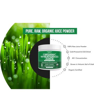 Organic Wheatgrass Juice Powder Plus Organic Barley Grass Juice Powder - USA Grown in Volcanic Utah Soil Both Raw Form & 5.3 oz - Buy Online on GoSupps.com