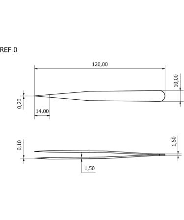 Rubis Tech Precision Tweezers - 120mm Ultric Technical Straight Point 0.1/0.2mm Anti-timing Acid-Resistant | International Shipping - Buy Online on GoSupps.com