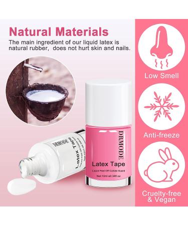 DR.MODE Liquid Latex Nail Cuticle Barrier 20ML - Fast Drying Latex Tape for Nail Art - Includes Tweezers for Easy Application - Buy Online on GoSupps.com