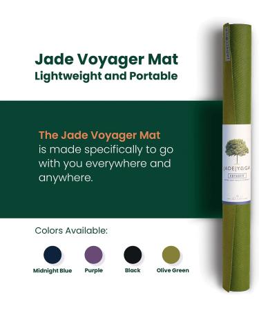 JadeYoga Voyager Yoga Mat - Lightweight Natural Rubber Portable Fitness Mat - Olive Green - Non-Slip for Home or Gym - Buy Online on GoSupps.com