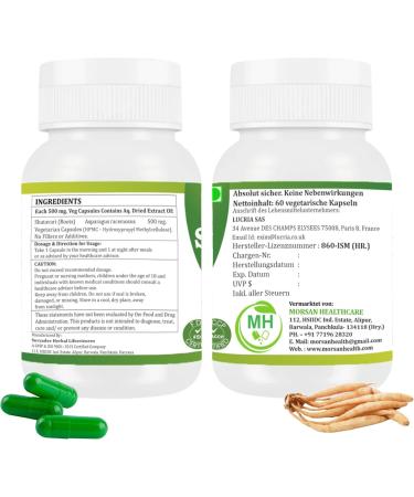  Morsan Healthcare Morsan Healthcare Shatavari (Asparagus racemosus) Capsules | Pack of 60 x 500 mg Vegetarian Capsules | Natural Food - Buy Online on GoSupps.com