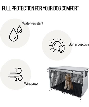 VINTE 30 inch Black Dog Crate Cover - Heat Preservation, Windproof & Waterproof - Buy Online on GoSupps.com