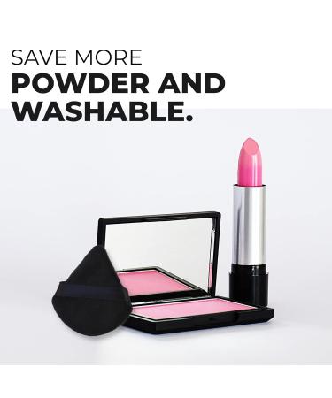 Triangle Powder Puff - 6 Black Cotton Sponges Reusable & Washable for Loose Powder Ideal for Dry & Wet Makeup - Buy Online on GoSupps.com