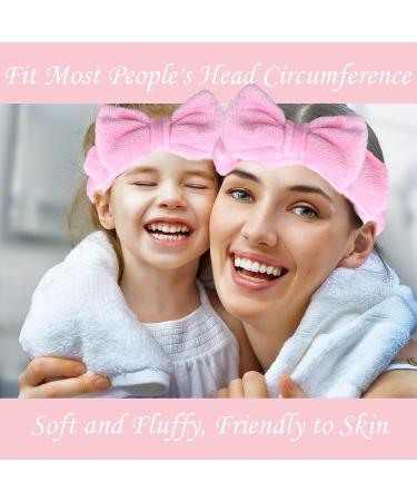 Spa Bow Makeup Headband | High Elasticity Coral Fleece Headband for Women and Girls - Pink - Buy Online on GoSupps.com