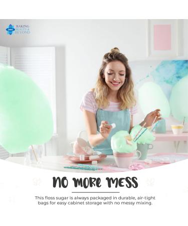 Baking Beauty and Beyond Premium Floss Sugar for Cotton Candy - Cotton Candy Flossing Sugar with Natural Ingredients Perfect for Every Occasion Bulk Floss Sugar 800g - Mojito Flavour - Buy Online on GoSupps.com