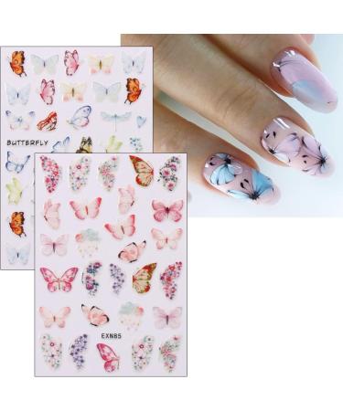 JMEOWIO 12 Sheets Spring Flower Nail Art Stickers Decals Self-Adhesive Summer Colorful Floral Nail Supplies Nail Art Design Decoration Accessories - Buy Online on GoSupps.com