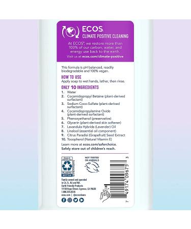 ECOS Hypoallergenic Lavender Hand Soap 32oz Refill | Eco-Friendly by Earth Friendly Products - Buy Online on GoSupps.com