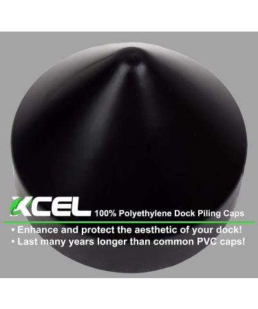 Xcel Polyethylene Dock Piling Cap - Round Cone Design - 8.5 Inch - Black - Buy Online on GoSupps.com