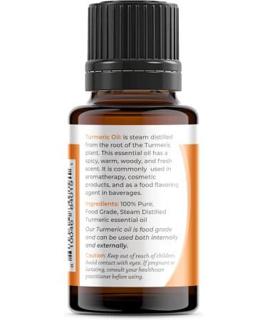 Viva Doria 100% Pure Turmeric Essential Oil - Food Grade Undiluted Aromatherapy Oil (0.5 fl oz - Buy Online on GoSupps.com