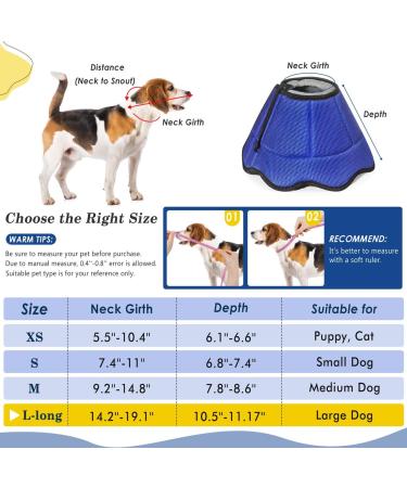 Buy VAVOPAW SCHNECHRAUSE Adjustable Protective Cat Collar - Breathable & Recyclable Dog Collar for Post-Op Recovery - Size L in Blue/Gray - International Shipping Available - Buy Online on GoSupps.com