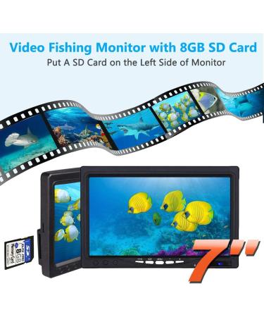 Underwater Fishing Camera with 7'' HD Monitor and 12 Lights - Anysun Ice Fishing Camera + 8GB Card - Buy Online on GoSupps.com