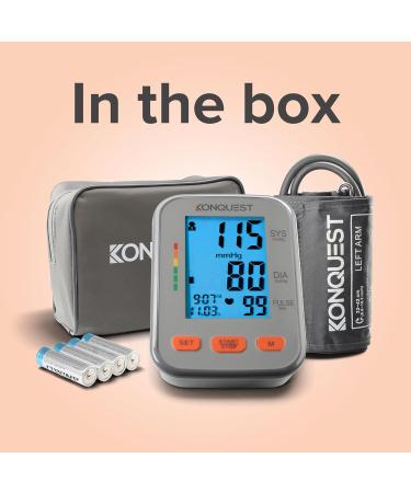 Buy Konquest Automatic Blood Pressure Monitor - XL Cuff (12.5" to 19") - Large Display & Irregular Heartbeat Detector - International Shipping Available - Buy Online on GoSupps.com