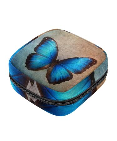 Vintage-napketten-storage bag with butterfly pattern portable for menstrual pads with zipper for teenagers girls women women