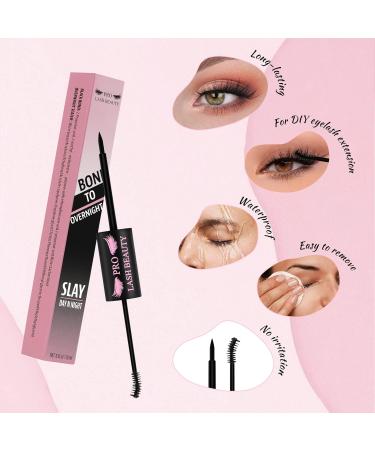 PRO Lash Bond & Seal Cluster Lash Glue Mascara Wand | Strong Hold 72 Hours | DIY Eyelash Extension Aftercare Sealant (10ml Black Bond & Overnighter) - Buy Online on GoSupps.com