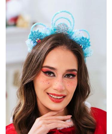 IYOU Sknowflake Headband Blue Light up Hair Hoop Costume Christmas Hair Accessories for Girls - Buy Online on GoSupps.com