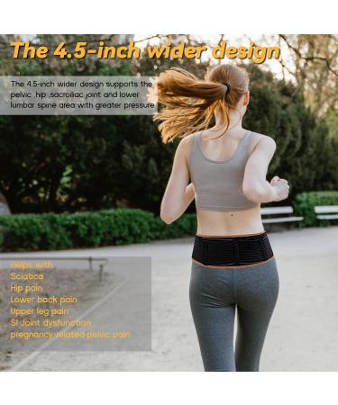 Si Belt Sacroiliac Pain Relief Belt for Women & Men - Sciatica Hip & Lower Back Support | Black Regular Size - Buy Online on GoSupps.com