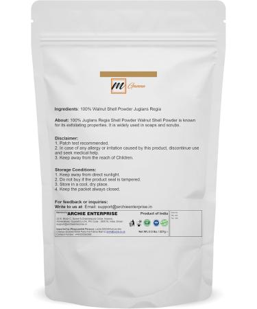 mGanna 100% Natural Walnut Shell Powder (Mesh Size 40-60) 0.5 LBS / 227 GMS for Gentle Skin Exfoliation Scrubs and Face Masks - Buy Online on GoSupps.com