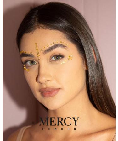 Gwen Gold Bindis | MERCY LONDON Crystal Indian Bindi Face Jewels in Gold & Silver - Shop Now for Unique Face Jewelry - Buy Online on GoSupps.com