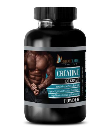 PRIVATE LABEL LLC Muscle Growth creatine - CREATINE Powder 100 Grams - creatine monohydrate Bulk Supplements - 1 Bottle (100G Powder)