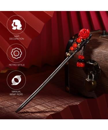Lurrose Chinese Flower Hair Stick Vintage Hairpin for Women | Elegant Hair Accessory - Buy Online on GoSupps.com