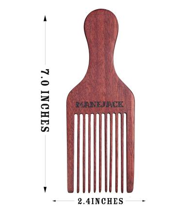 MANEJACK Beard Pick for Men - Wooden Afro Hair Lift Comb - Buy Online on GoSupps.com