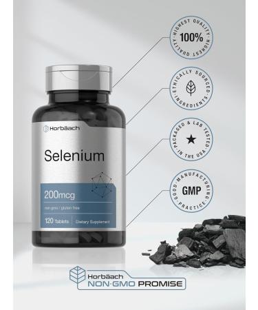 Horb ach Selenium Supplement 200mcg for Women and Men| 120 Tablets | Non-GMO and Gluten Free - Buy Online on GoSupps.com
