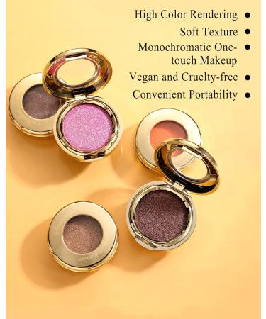 Pink Glitter Eyeshadow Pearl Shimmer Eye Shadow Palette with Brush Longwear Waterproof Cream Eyeshadow High Pigmented Ultra-Blendable Sparkly Single Highlighter Makeup Sombras Para Ojos Con Brillo-02 02# Rose Pink - Buy Online on GoSupps.com