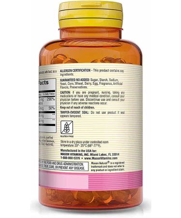 Mason Natural Lecithin with Kelp & B6 + Apple Cider Vinegar - 100 Softgels for Enhanced Wellness - Buy Online on GoSupps.com