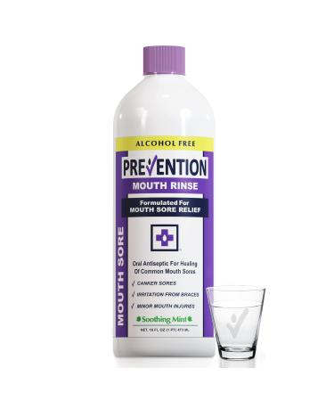 Prevention Mouth Sore Mouthwash | Alcohol Free | Canker Sore Treatment 16 Fl Oz (Pack of 1)