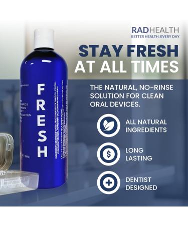RAD FRESH - Natural Mouth Guard Cleaner with Food-Grade Hydrogen Peroxide Easy-to-Use No-Rinse-Formula Retainers Cleaner for All Oral Devices Like Aligners Dentures & More 1 Pack 1 oz 1Pack Mini - Buy Online on GoSupps.com