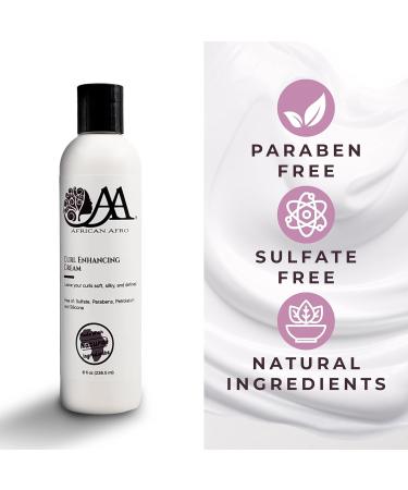 African Afro Curl Enhancing Cream - All-Natural Curl Defining Cream for Medium to Coarse Curls with Avocado Oil | Paraben Sulfate & Silicone Free | 8 Fl Oz | Cruelty-Free International Shipping - Buy Online on GoSupps.com