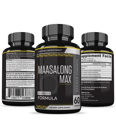 Justified Laboratories Maasalong Max 1600MG Advanced Men's Health Masalong Formula 60 Capsules - Buy Online on GoSupps.com