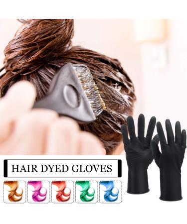 6 Pairs Reusable Anti-Skid Hair Dye Gloves - Black - Large | Waterproof Rubber Gloves for Salon & Home Use - Buy Online on GoSupps.com