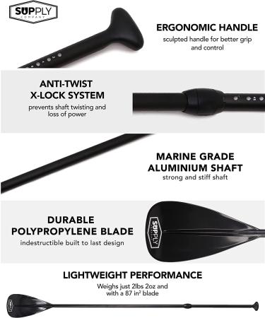 3-Piece Adjustable SUP Paddle - Lightweight & Durable Stand Up Paddle Board Oar - Buy Online on GoSupps.com